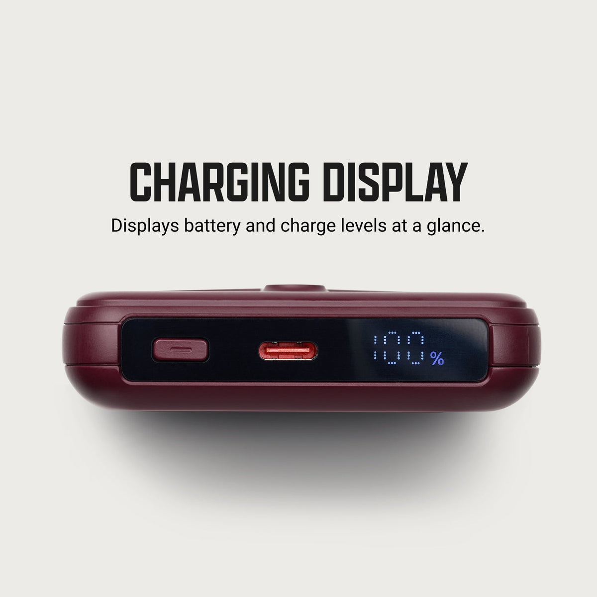 Ridge Power Bank - 10k mAh - Burgundy