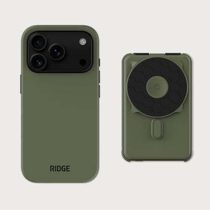 Ridge Everyday Charging Kit - iPhone 18 Pro - Matte Olive