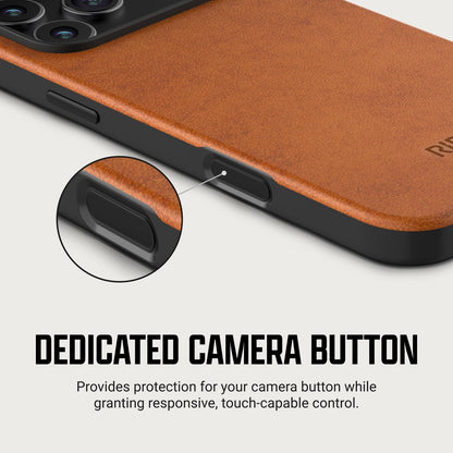 Ridge Phone Case - iPhone 18 Pro - Tobacco Brown Leather