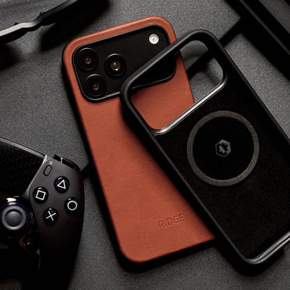 Ridge Phone Case - iPhone 18 Pro - Tobacco Brown Leather