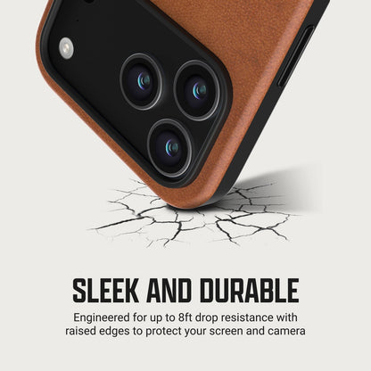 Ridge Phone Case - iPhone 18 Pro - Tobacco Brown Leather