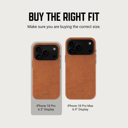 Ridge Phone Case - iPhone 18 Pro - Tobacco Brown Leather