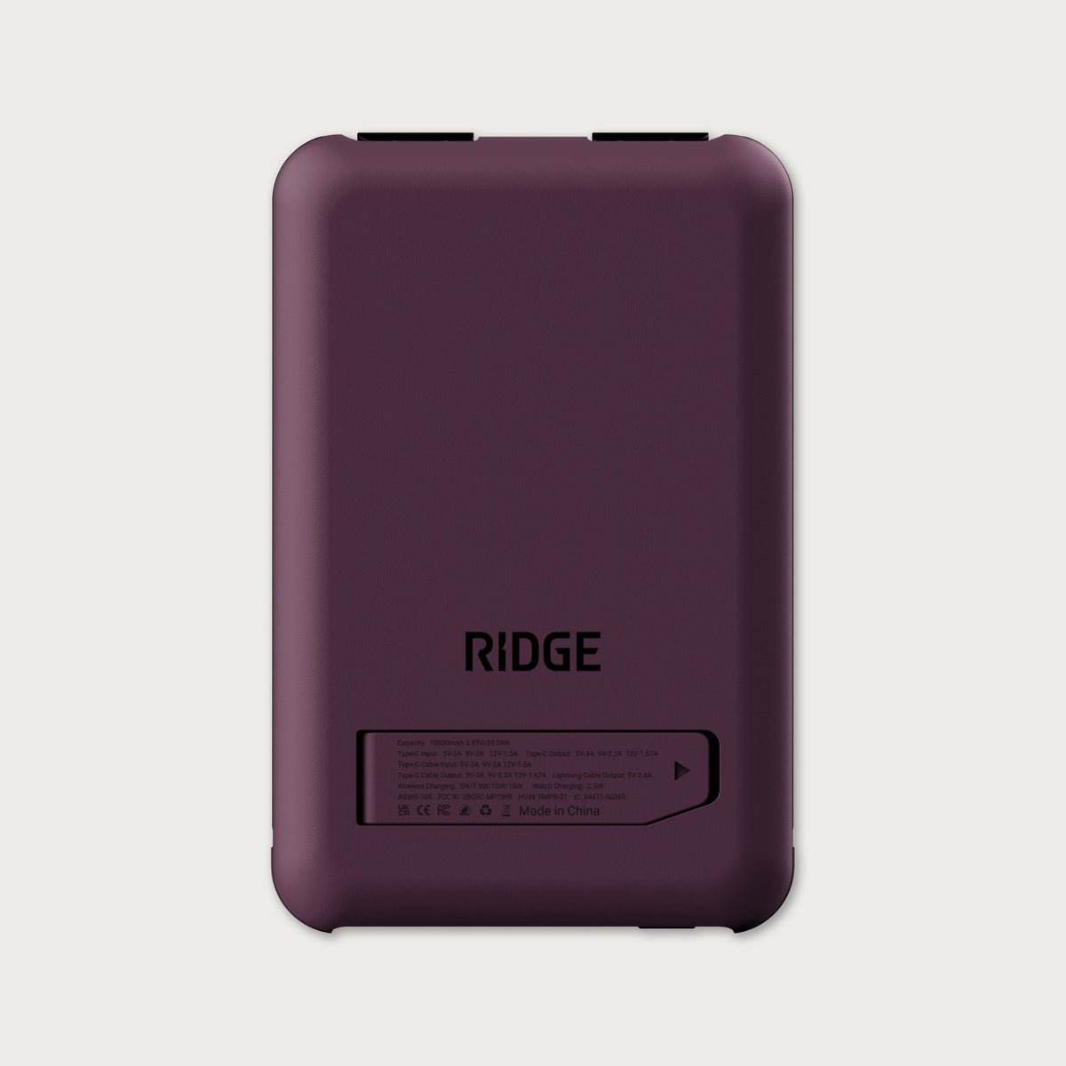 Ridge Power Bank - 10k mAh Bundle - Burgundy - 3-Pack