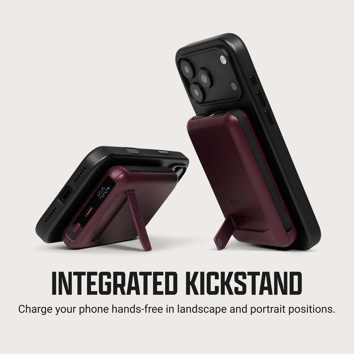 Ridge Power Bank - 10k mAh - Burgundy
