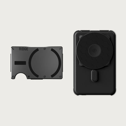 Ridge Wallet for MagSafe + Power Bank - Gunmetal + Matte Black — image 1